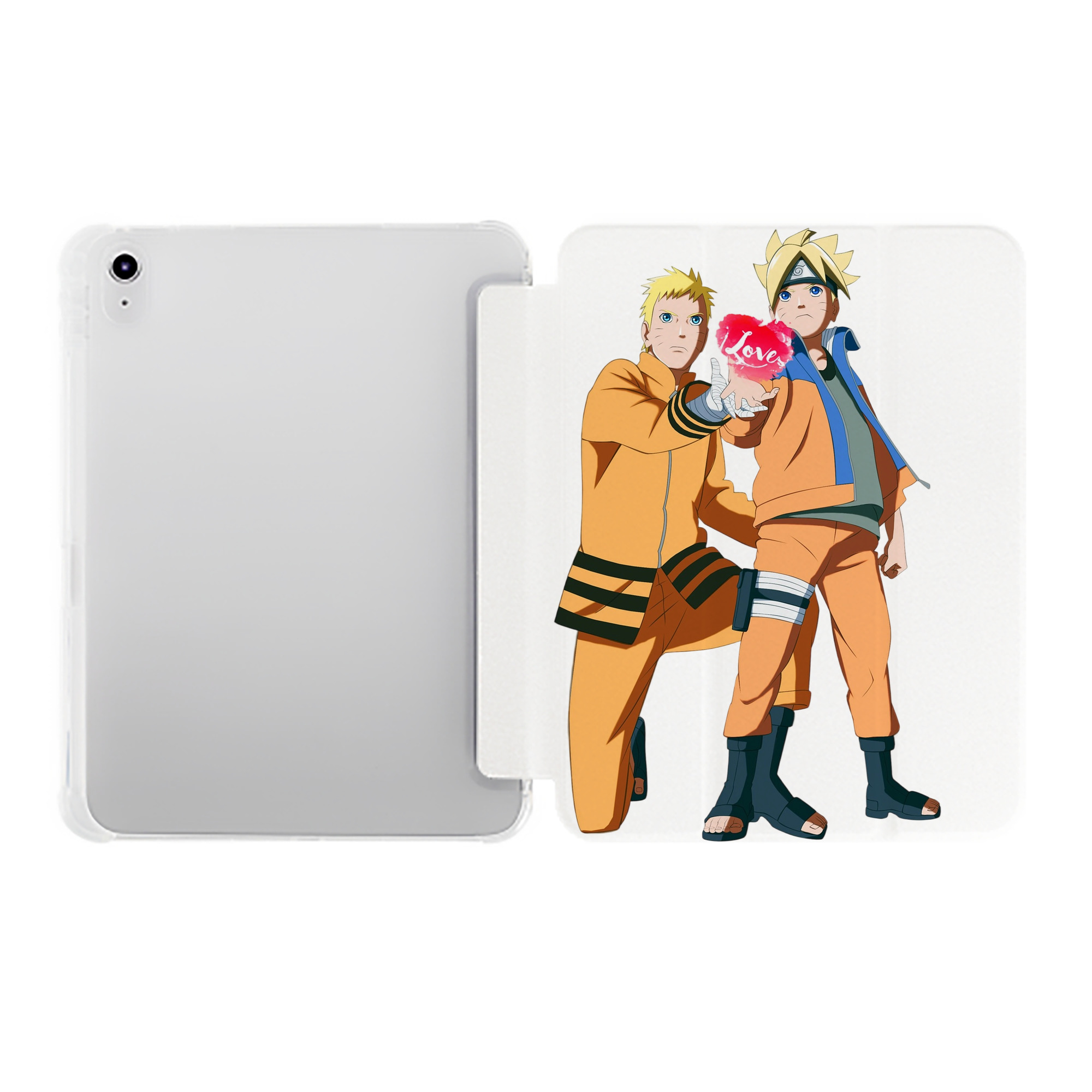 （画像用） NARUTO -ナルト- うずまき ボルト Uzumaki Boruto IPad ケース ペン収納付き 三つ折りスタンド PUレザー×シリコン 対応機種9.5/10.5/10.9インチ